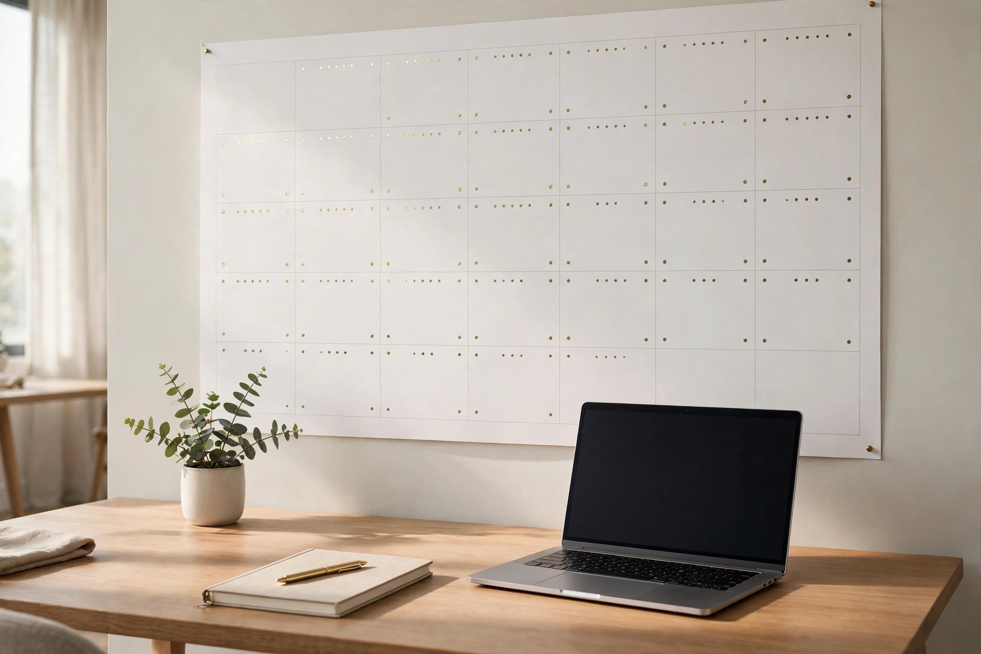 The studio's working standard, a business presence kept in order day after day